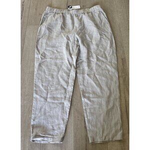 NWT Eileen Fisher High Waisted Linen Tapered Pant Size XL Beige MSRP $168